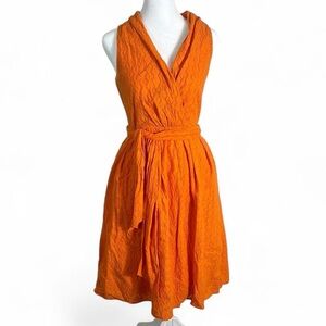 Ellen Tracy Orange Halter Midi Sundress Size 2 — Summer / Resort Dress